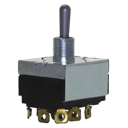 Silver toggle switch with screw terminals and panel mount