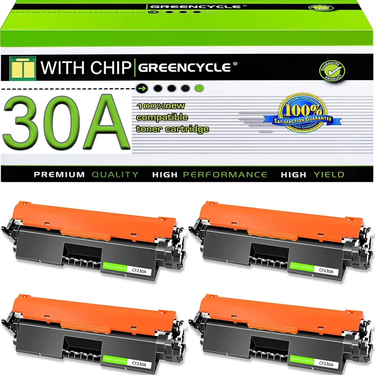 GREENCYCLE GREENCYCLE CF230A 4-Pack Toner Cartridge 1600 pages — product photo