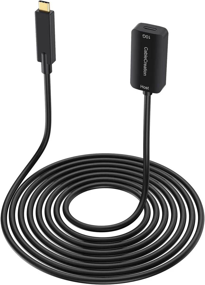CableCreation CableCreation USB 3.1 10Gbps Type C Male to Female Extension Cable 5M/16.4FT Black — product photo