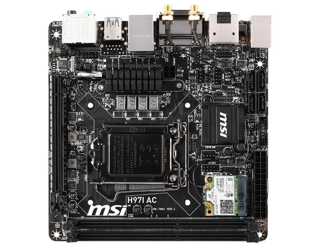 MSI MSI H97I AC LGA 1150 H97 DDR3 16GB Mini-ITX Intel motherboard — product photo