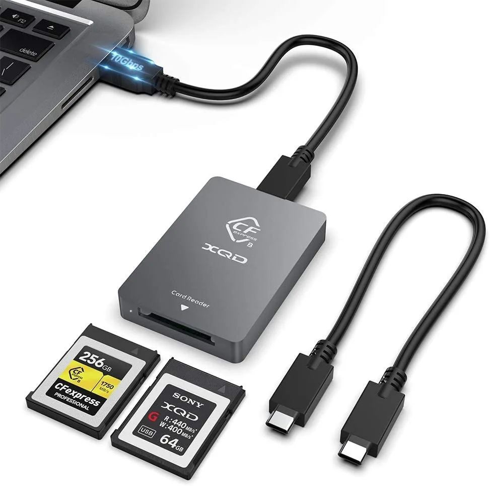 Corn Electronics Corn Electronics CFexpress Type B / XQD Reader USB 3.1 Gen 2 10Gbps Aluminium — product photo