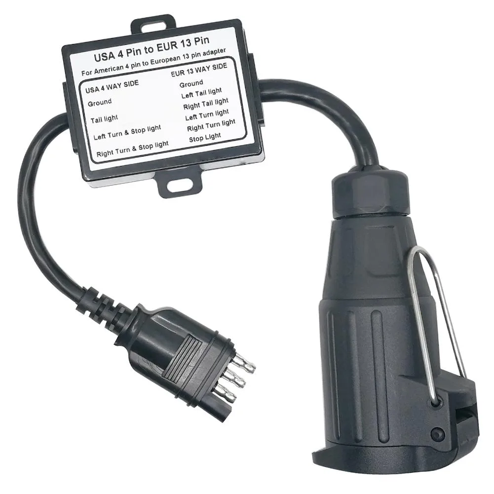 CARROFIX CARROFIX USA 4-Way Flat to European 13-Pin Trailer Light Converter towing — product photo