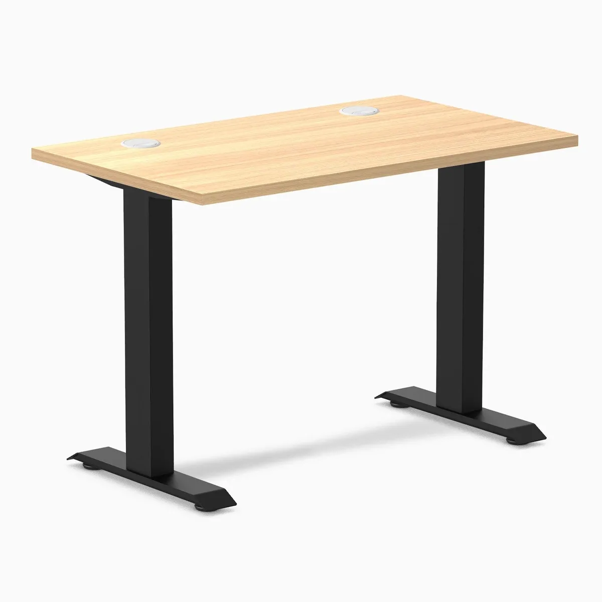 Desky Desky Zero Mini Office Desk Sublime Teak 40 x 24 in Matte Black — product photo
