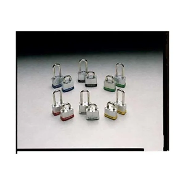 White laminated steel safety padlock with 2-inch extended shackle