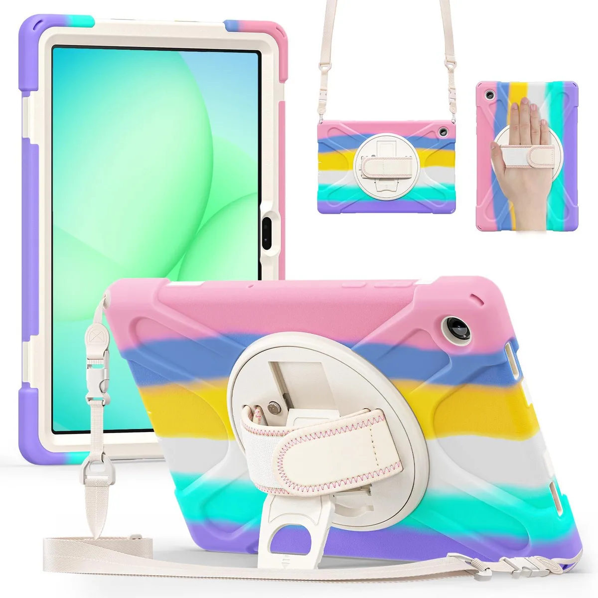 Timoom Timoom Shockproof Kids Case 11" Colorful Pink 360° Stand Straps — product photo
