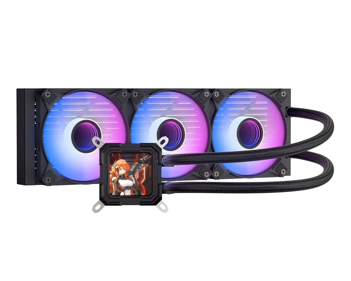darkFlash darkFlash DF-DV360S-BK 360 mm liquid cooler 3.2" LCD screen black — product photo