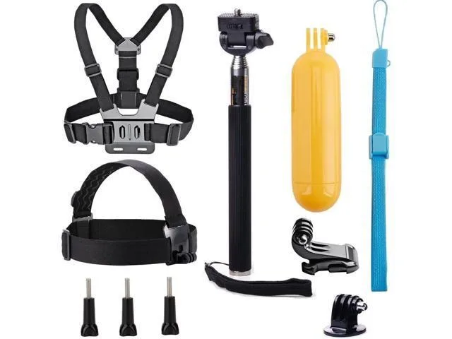 LORDWORLD LORDWORLD Action Camera Accessories Bundle Head Chest Strap Selfie Stick Floating Hand Grip — product photo