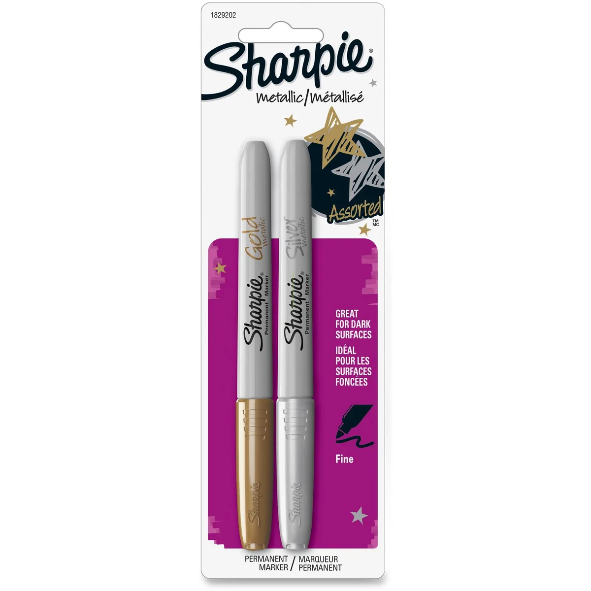 Sanford Sanford 1829202 Metallic Permanent Marker Fine Point 2 Pack Gold Silver — product photo