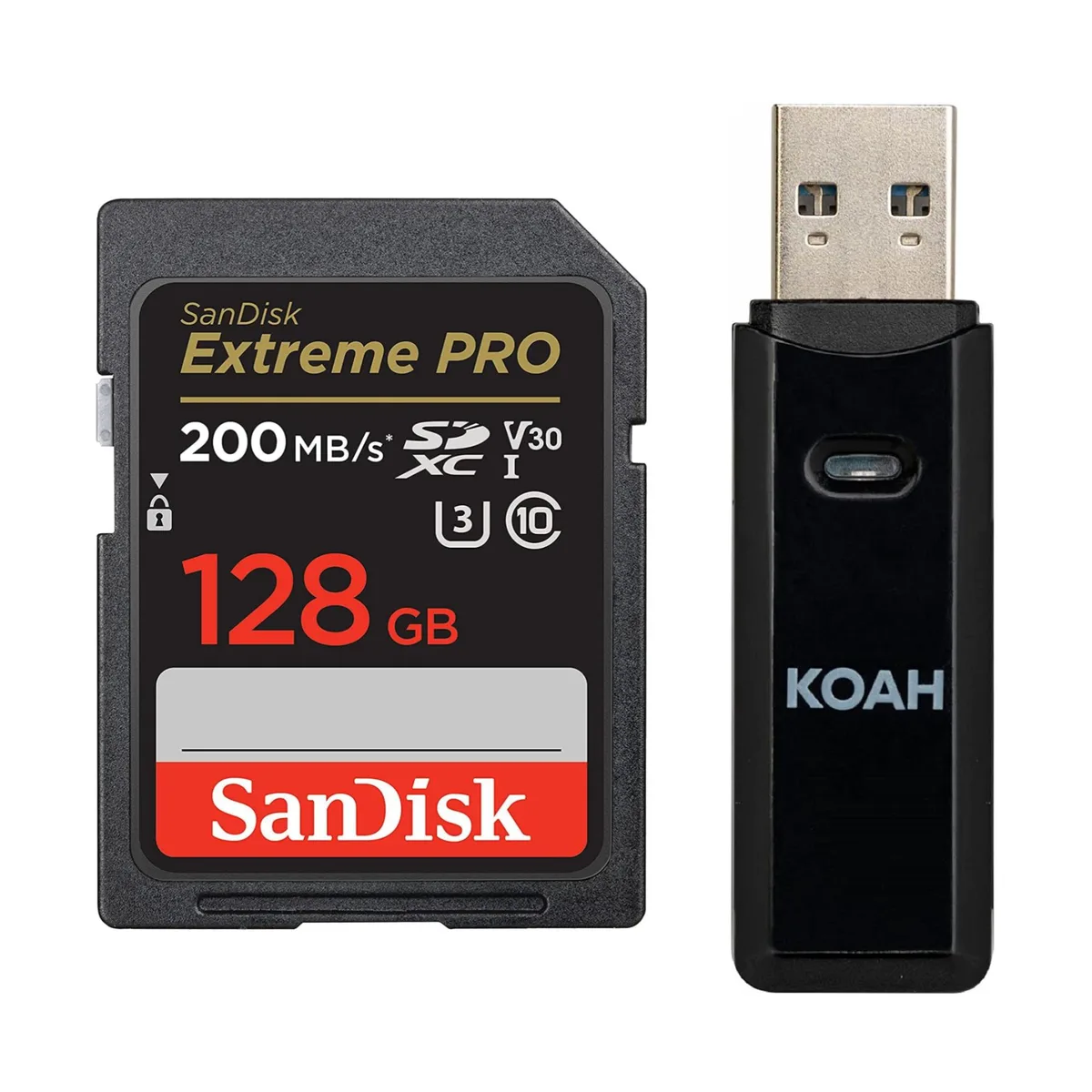 SanDisk SanDisk Extreme PRO 128GB 200MB/s SDXC UHS-I Memory Card with Reader — product photo