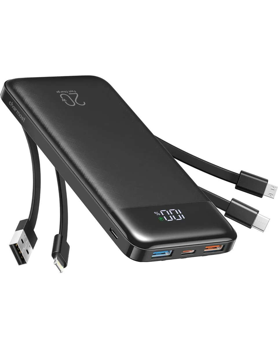  charmast C2065 20000mAh power bank 22.5W built-in cables — product photo