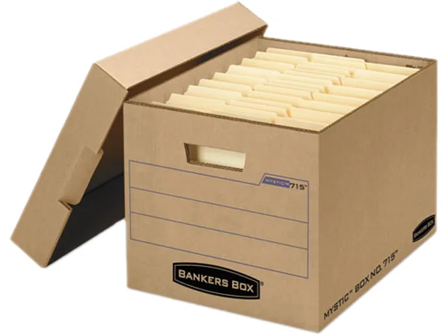 Bankers Box Bankers Box 7150001 Archive Storage Box 25 Carton 12x15x10in Locking Lid — product photo