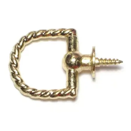 Five small solid brass rope twist rings in a pack