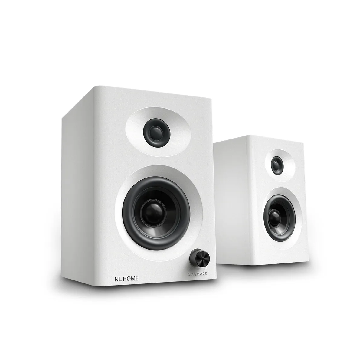  NL HOME Nl-bs01 3-Inch Bluetooth 5.3 Bookshelf Speakers White — product photo