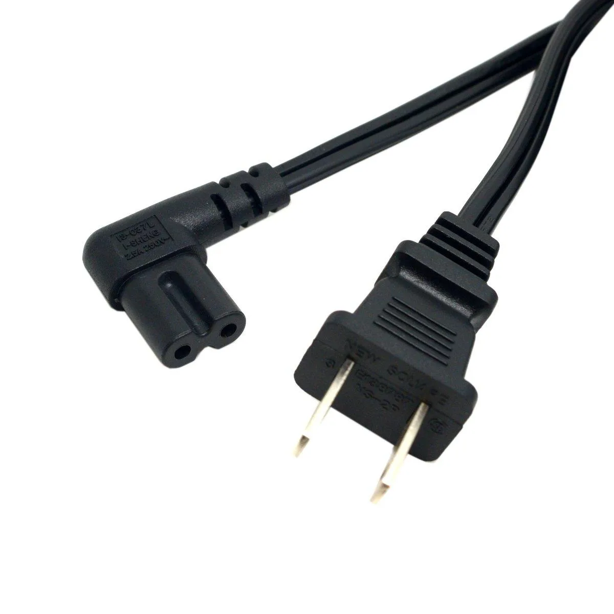 LORDWORLD LORDWORLD 2-pin Male to 90° IEC 320 C7 Power Cord 100cm — product photo