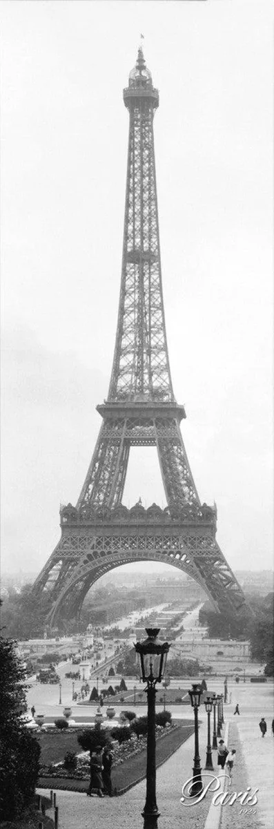 Eiffel Tower poster print on heavy stock paper, 12 x 36 inches