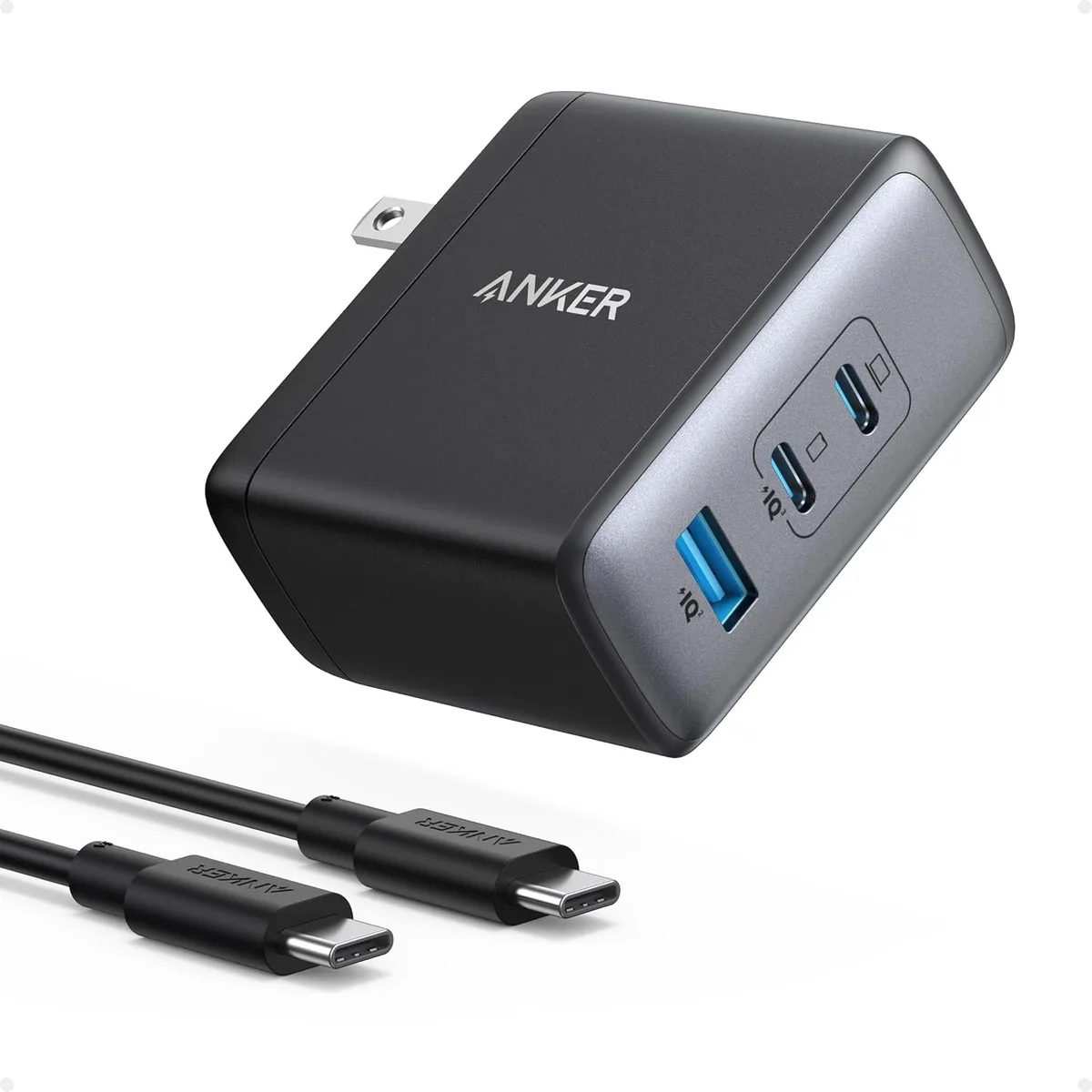 FLEANE FLEANE Nano 100W USB-C Charger 3-Port GaN Black 1 Pack &amp; 1 Cable — product photo
