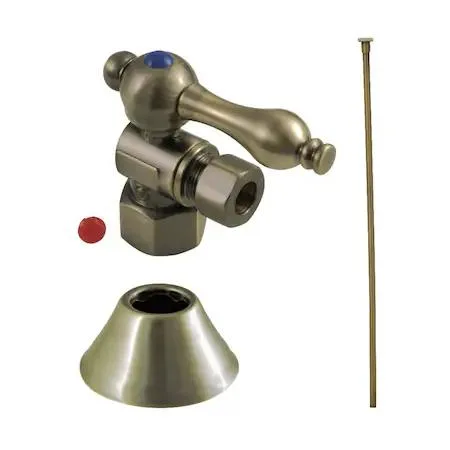 Three brass toilet supply parts with tarnish-resistant finish