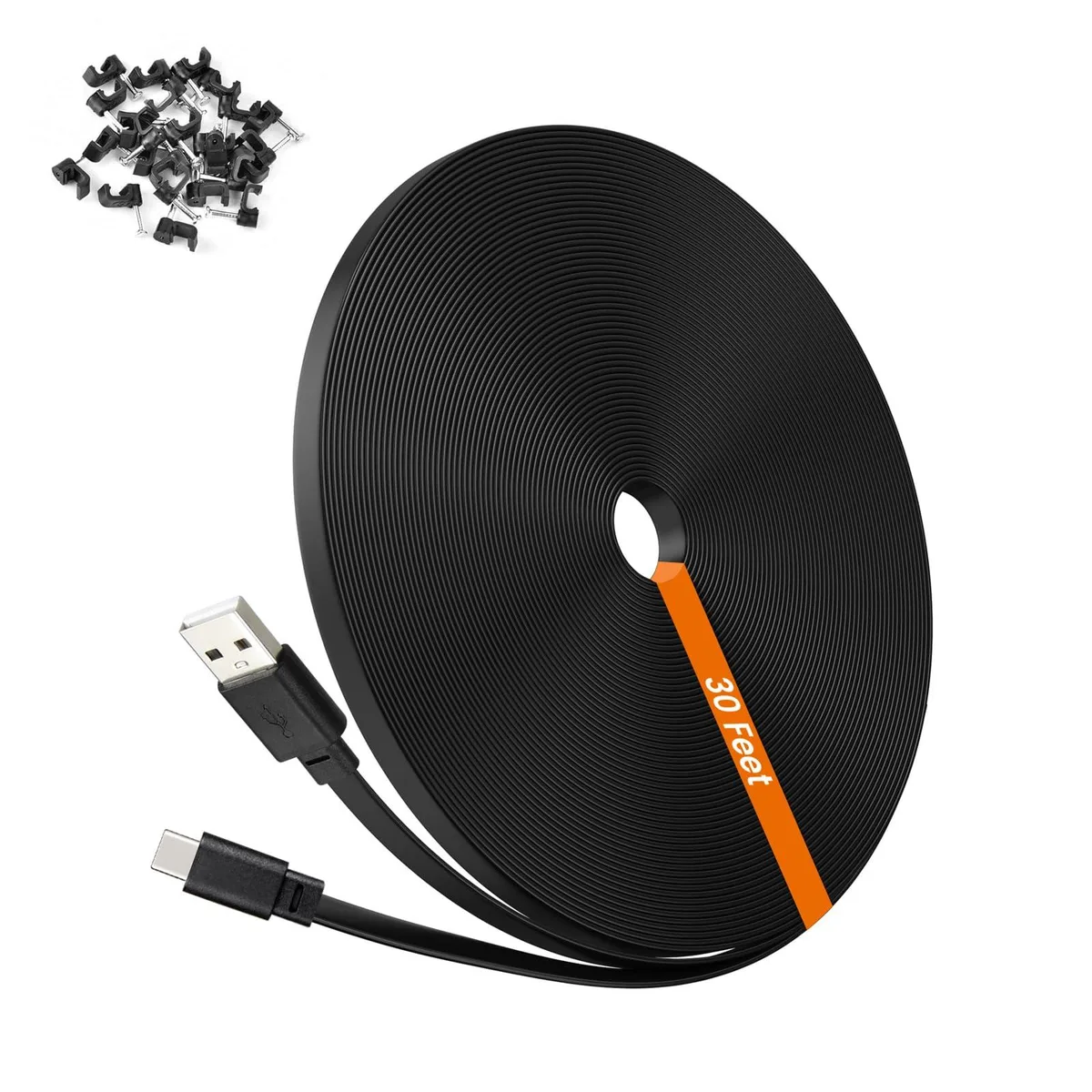 weishan 30ft USB C Cable for Ring Pan-Tilt Indoor Cam 2024 Black — product photo