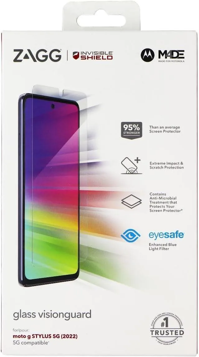 ZAGG ZAGG InvisibleShield Glass Visionguard Screen Protector for Moto G Stylus 5G 2022 6.8 Inch — product photo