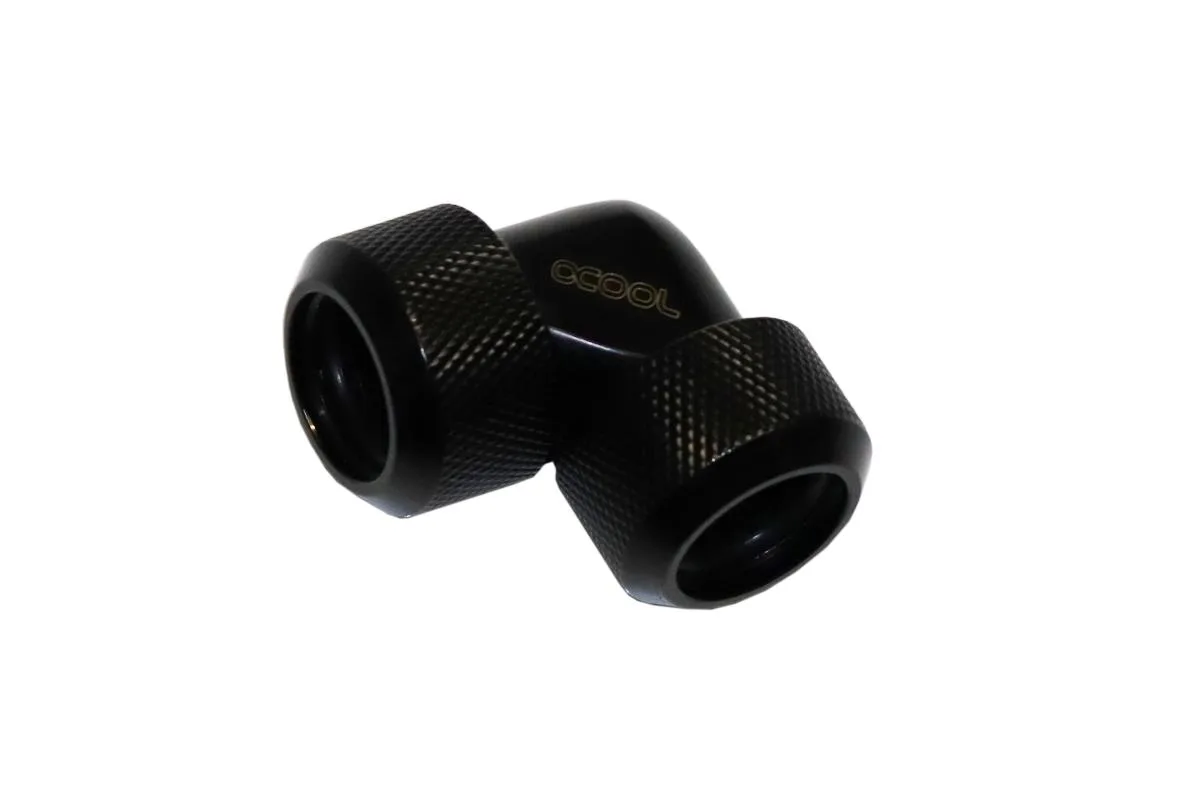 Alphacool Alphacool 1013358 Eiszapfen 16mm HardTube Dual 90° L-Connector Fitting Deep Black — product photo