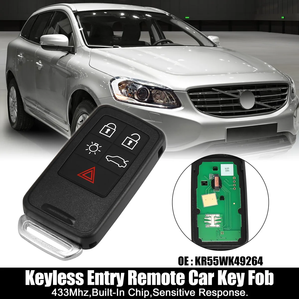 Unique-Bargains Unique-Bargains KR55WK49264 433Mhz 5-Button Key Fob Volvo XC60 XC70 — product photo