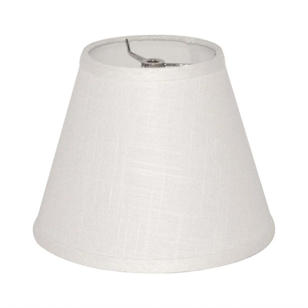 White barrel spider shade, natural linen fabric, 5x9x7 inches, unfinished finish