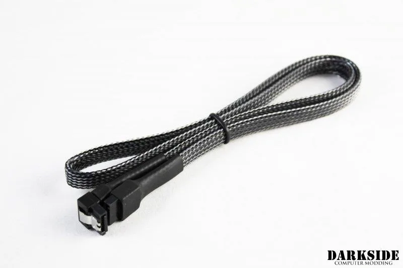 Darkside Computer Modding Darkside Computer Modding 45cm SATA 3.0 180° to 90° Cable Graphite Metallic DS-0576 — product photo