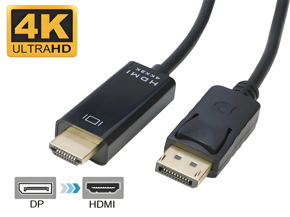 iXever iXever DP2HD6FT-BK DisplayPort to HDMI cable 6 ft 4K 30 Hz — product photo