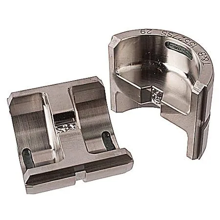 Stainless steel crimping die set, two pieces, 14 ton capacity for 4 AWG connectors