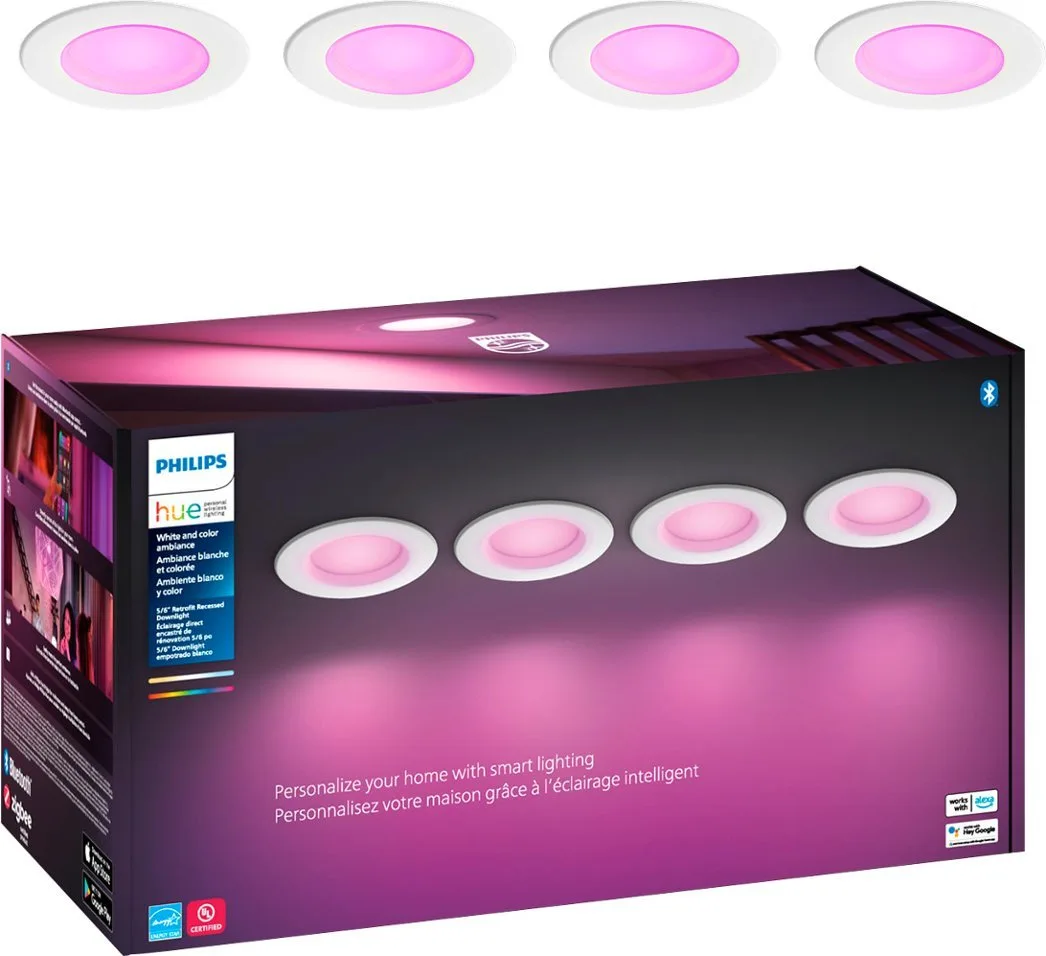 Philips Philips 578674 Hue White & Color Ambiance 4-pack smart recessed downlight — product photo