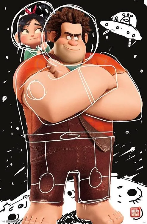 Wreck-It Ralph 2 space doodle poster print 22 by 34 inches