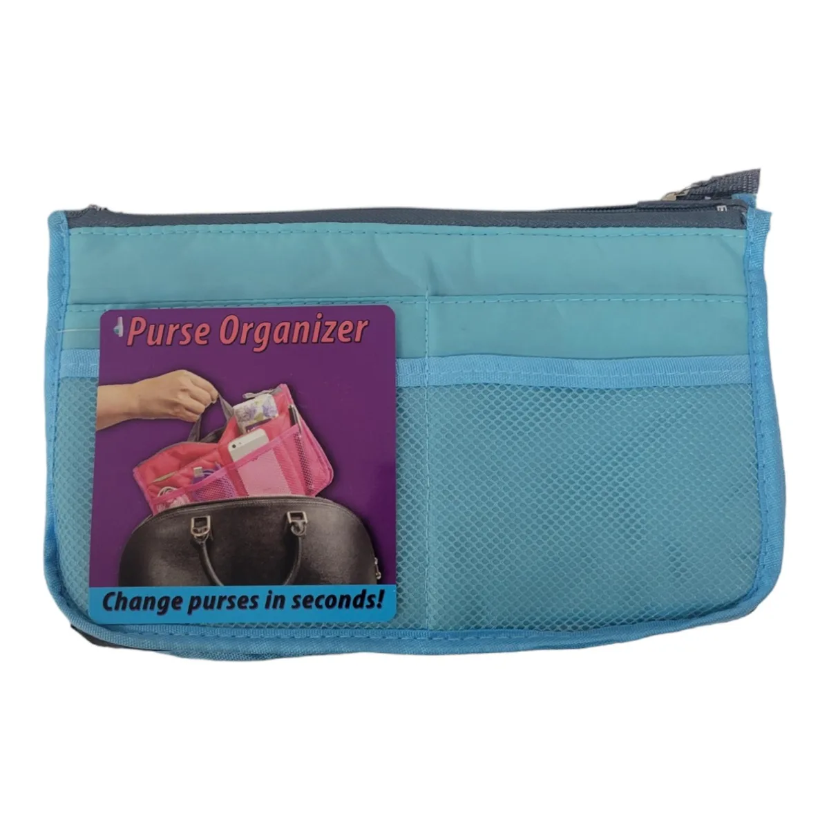 As Seen On TV As Seen On TV PO-1U Purse Organizer Blue 13 Compartments 11 x 3.5 Inches — product photo