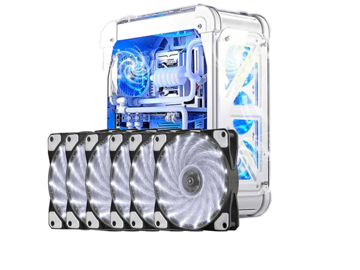 sakose sakose 12025-LED 120mm case fan 15 LED 1100 RPM 18 dBA 6 pack — product photo