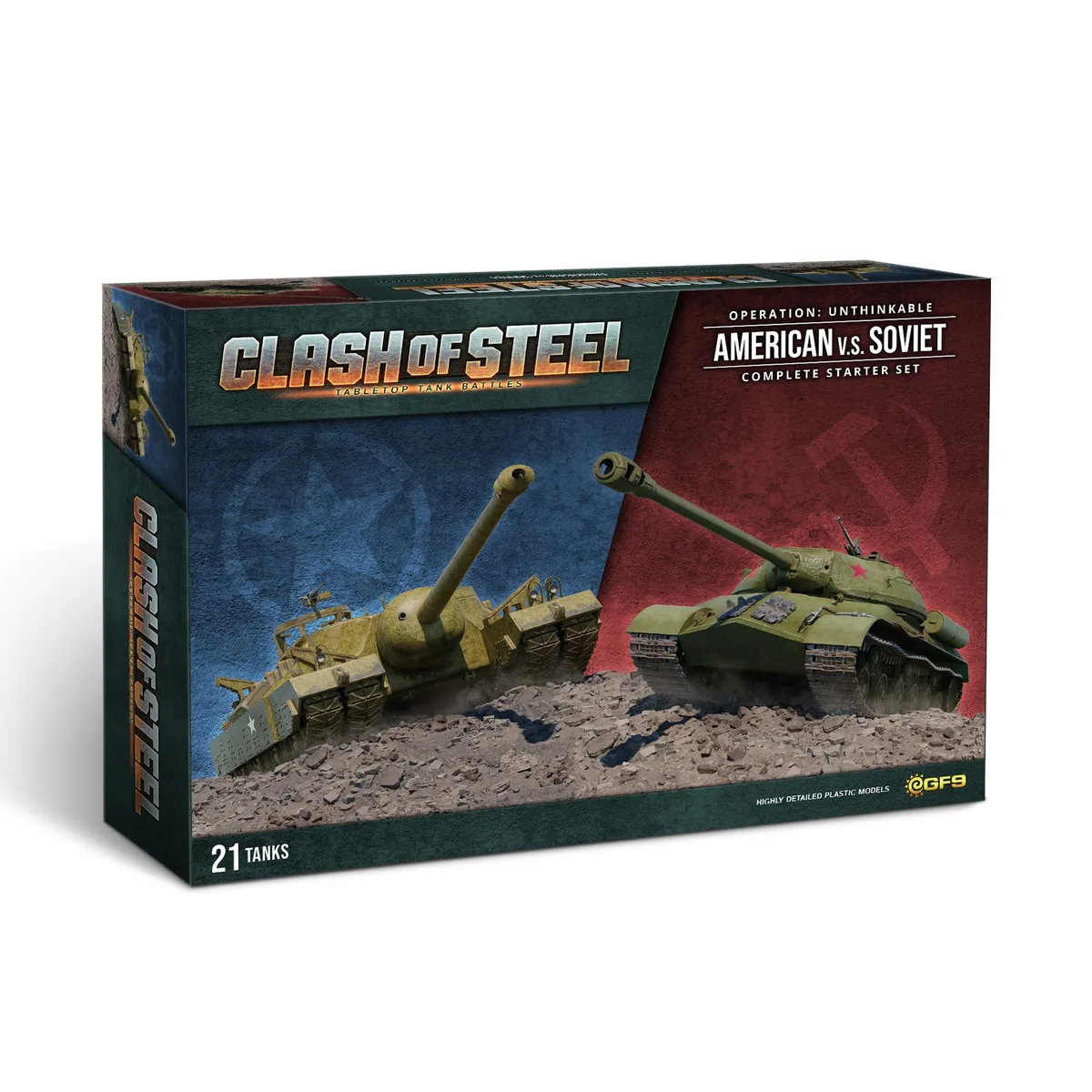 GALE FORCE NINE GALE FORCE NINE Clash of Steel: Operation Unthinkable American vs Soviet Complete Starter Set game — product photo