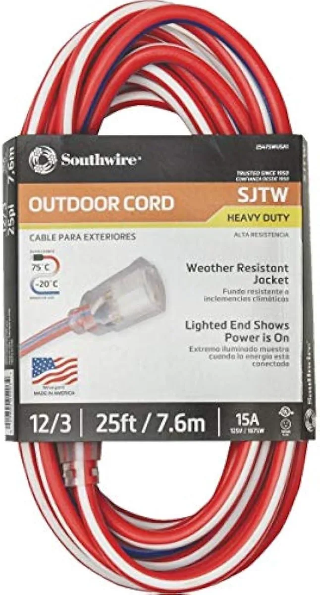 TAURKENAM TAURKENAM 12/3 SJTW 25 ft extension cord power adapter — product photo
