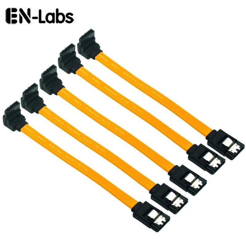 EN-Labs EN-Labs SATA III 90° Straight Cable 5 Pack Yellow 10cm — product photo