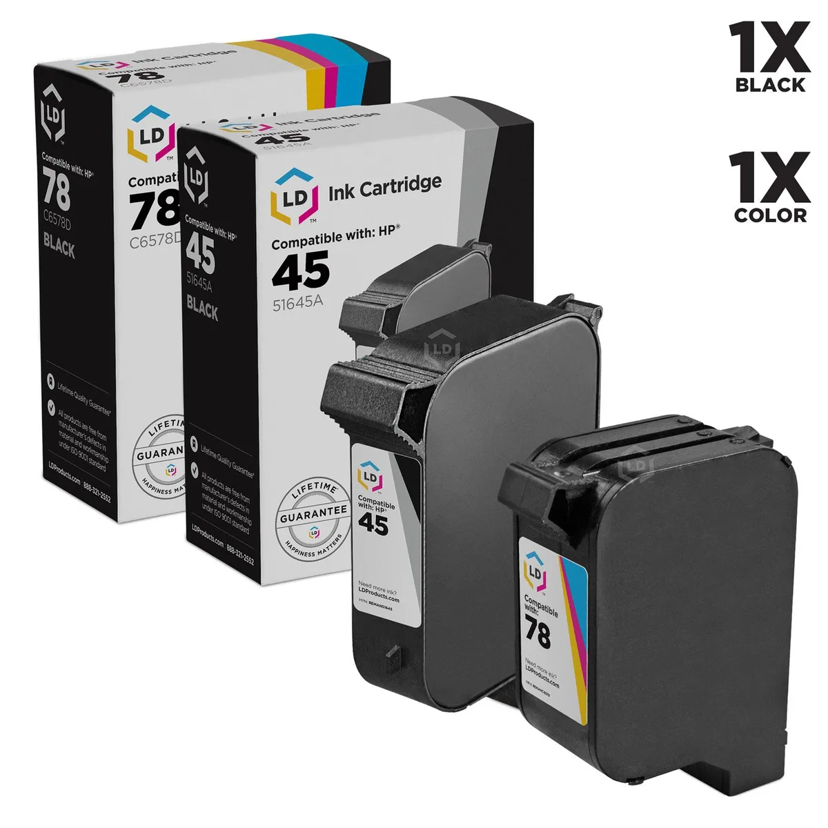 LD Products LD Products HP 45 &amp; 78 Ink Cartridge 2-Pack (1 Black, 1 Color) — product photo