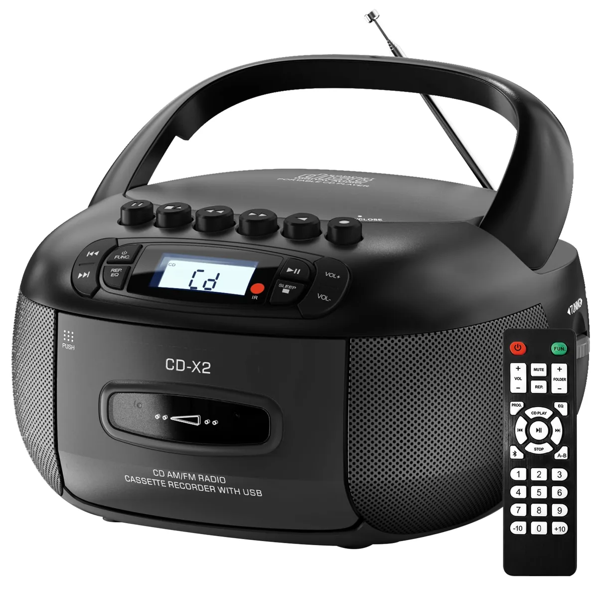  Kuephom CD-X2A Boombox Black 21.3 x 12.2 x 21.7 1.57 kg — product photo