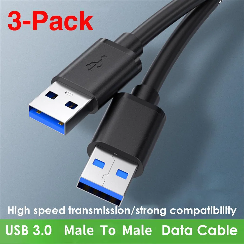 LUOM LUOM USBAM2M USB 3.0 A Male to A Male Cable 3 Pack 1.6FT — product photo