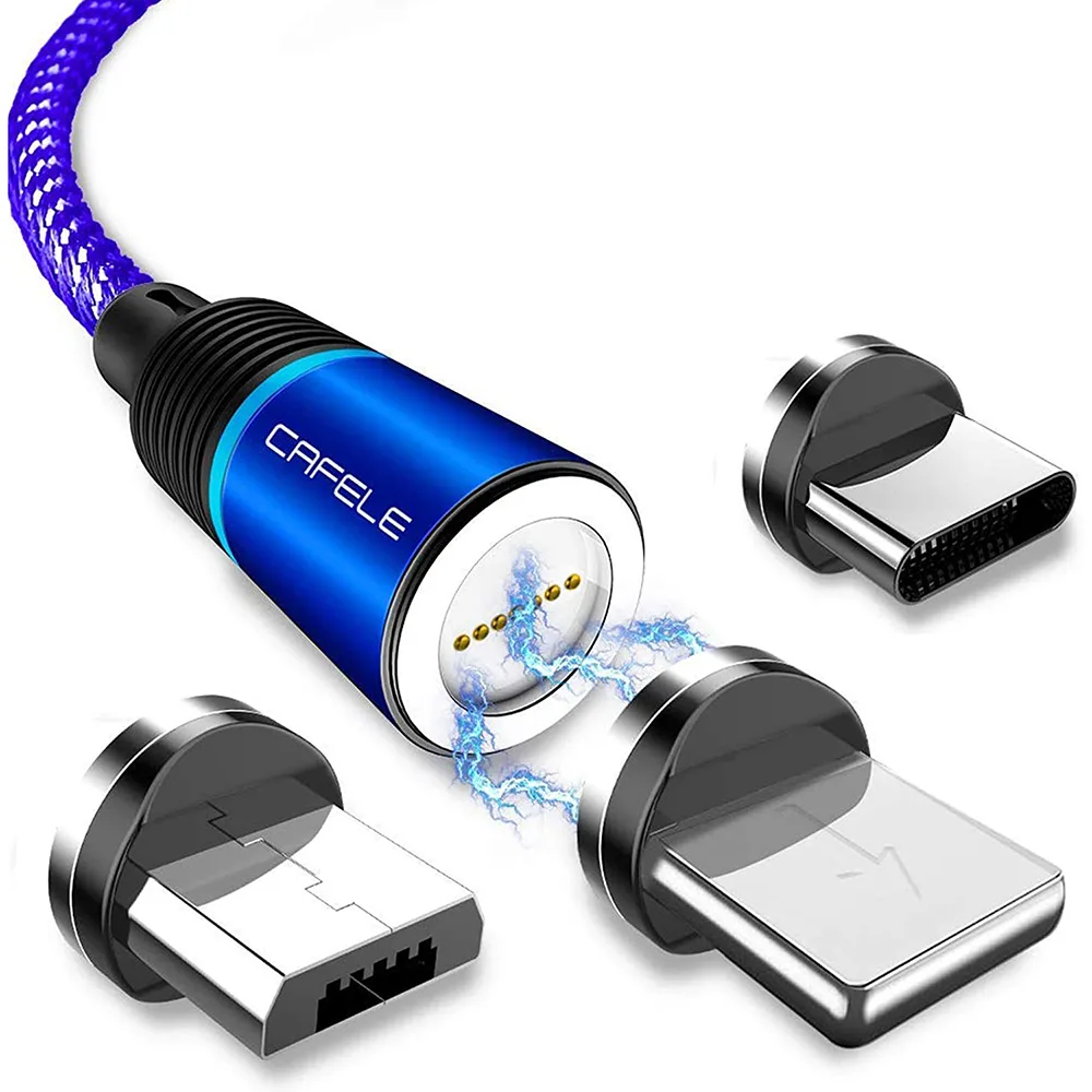 IHDAPP IHDAPP Magnetic Charging Cable 6.6 ft Blue QC 3.0 5.0A 480Mbps 3 in 1 — product photo