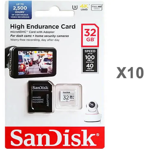 SanDisk SanDisk High Endurance 32GB microSDHC Class 10 10-pack — product photo
