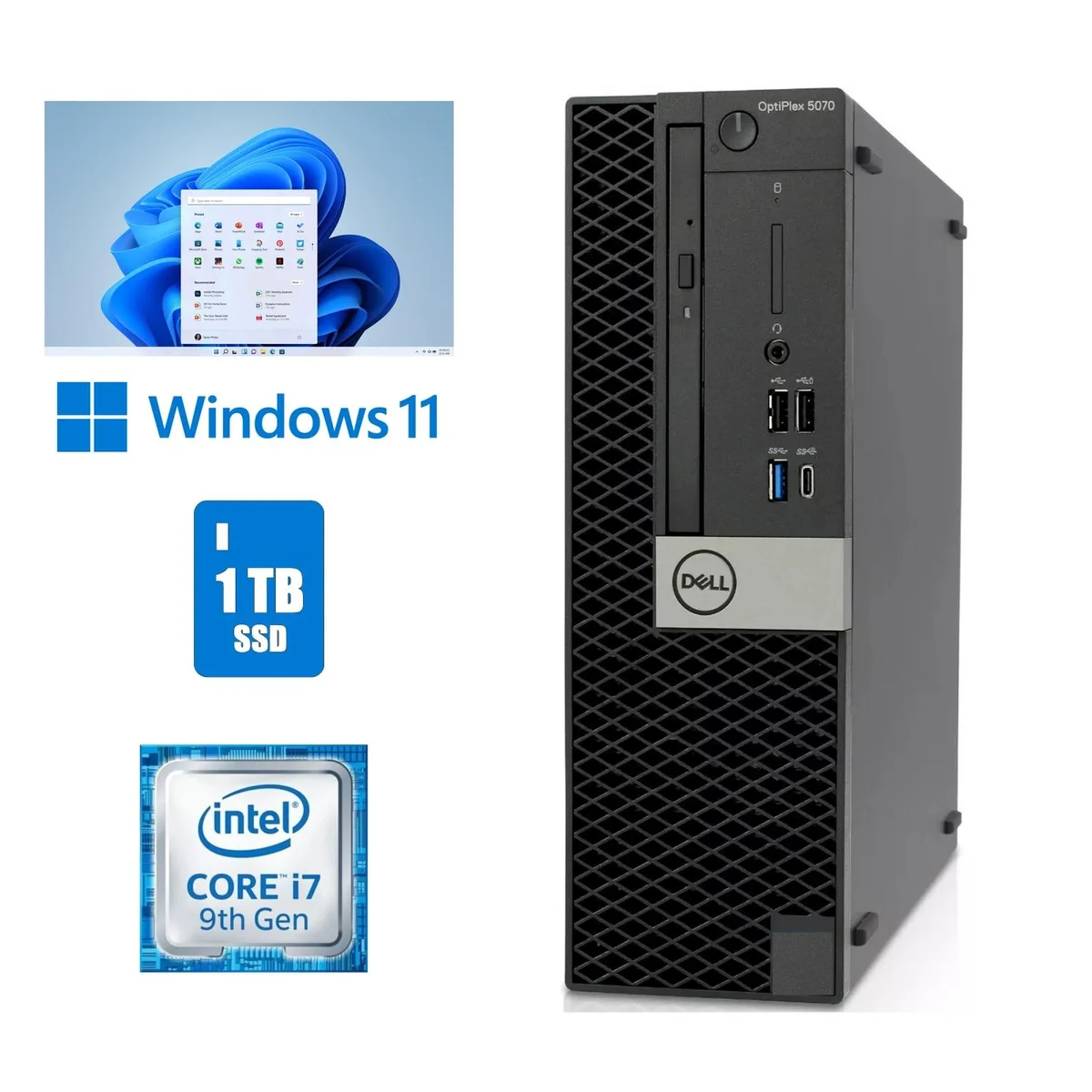 DELL DELL OptiPlex 5070 SFF desktop PC Intel Core i7-9700 32GB 1TB SSD Windows 11 Pro — product photo