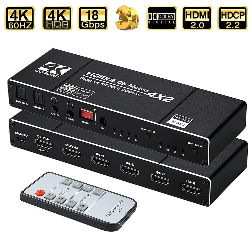 Jansicotek Jansicotek OZJ1-1 4x2 HDMI Matrix 4K60 Audio Extract — product photo