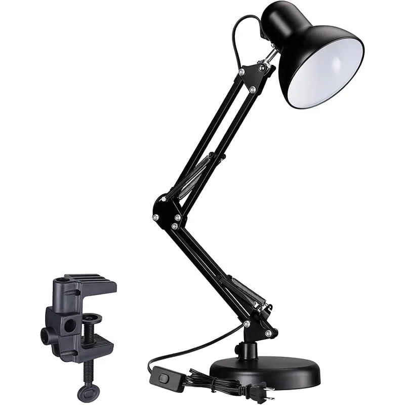 TEEM TEEM3535 Swing Arm 24" 360° Rotating Clamp Lamp Black — product photo