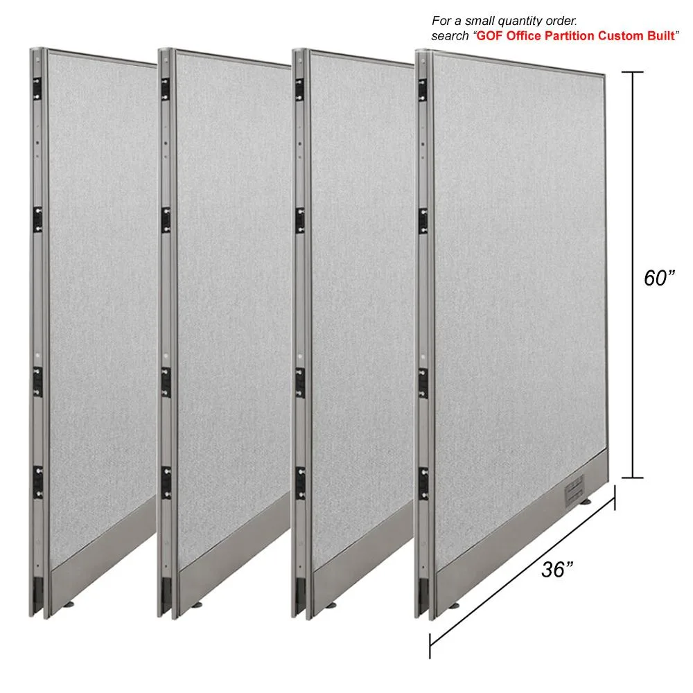 GOF GOF Single Panel Office Partition 4 Pack 36" W x 60" H Fabric — product photo