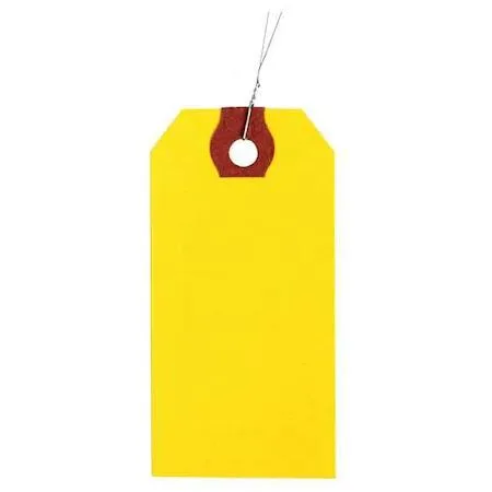 Yellow paper shipping tags with wire ties, 1000 pack