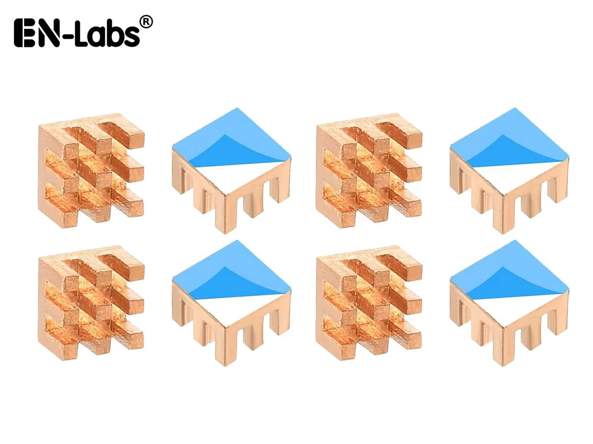 EN-Labs EN-Labs Copper Heatsink 8x8x4mm 2.0 W/mK Pack of 8 diy cooling — product photo