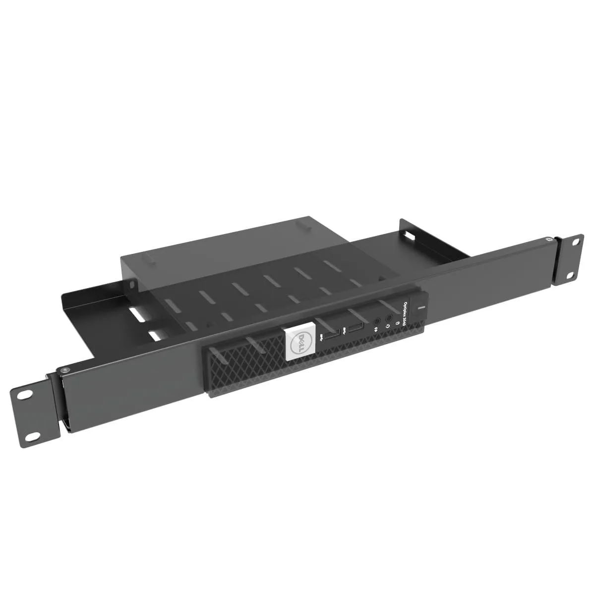 GSM Outdoors GSM Outdoors Mini Rack Mount for Dell OptiPlex Micro 1U 19" 6.6" Deep 2 in 1 Accessory — product photo