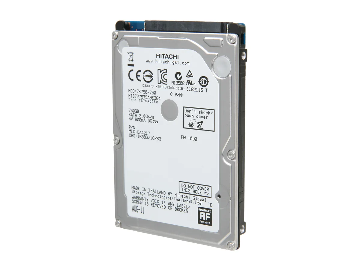 HGST HGST 0J12283 Travelstar 7K750 750GB 7200 RPM 16MB Cache SATA 3.0Gb/s 2.5" laptop hard drive — product photo