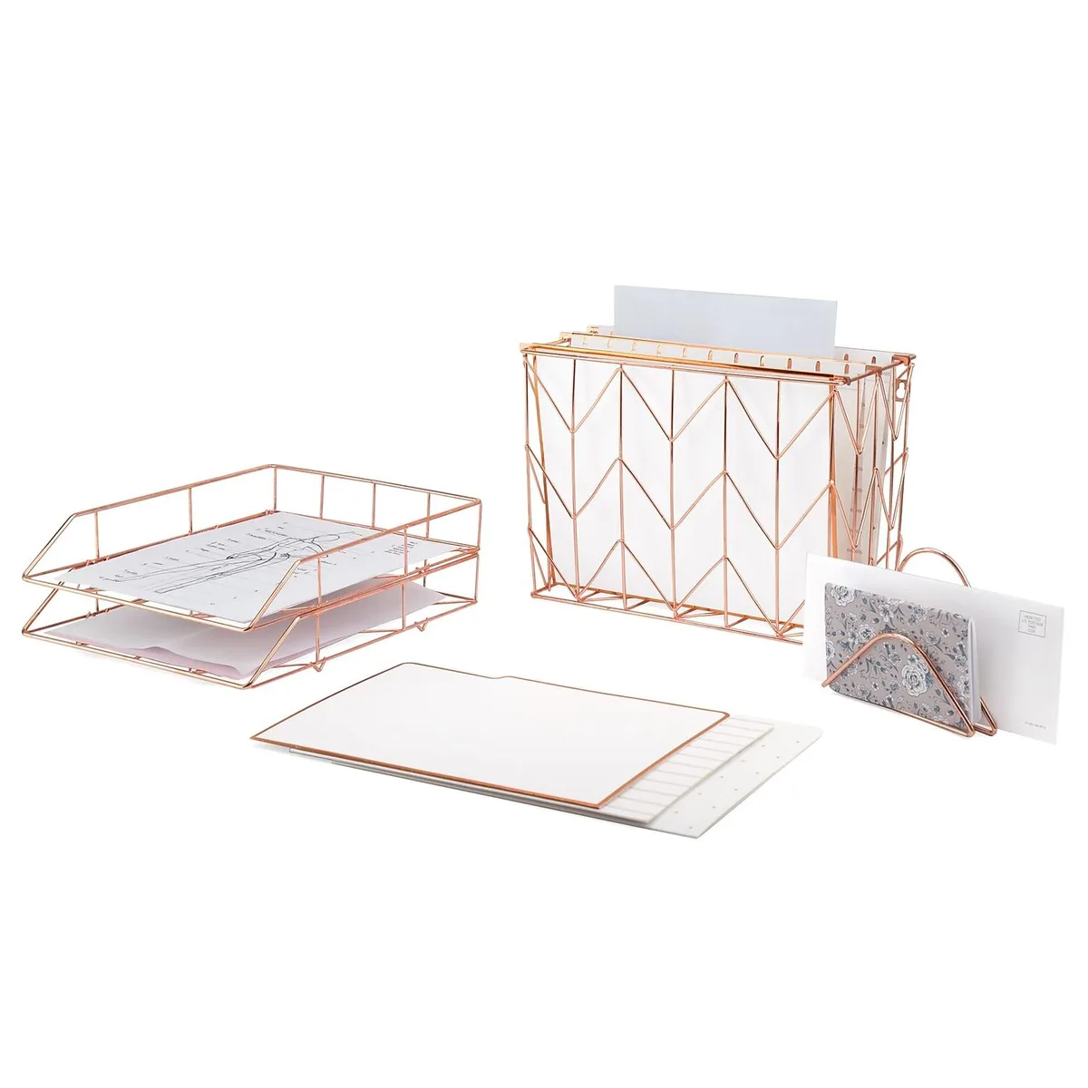 U Brands U Brands 2104U00-01 Rose Gold Desktop Organizer Set 10pc accessory — product photo